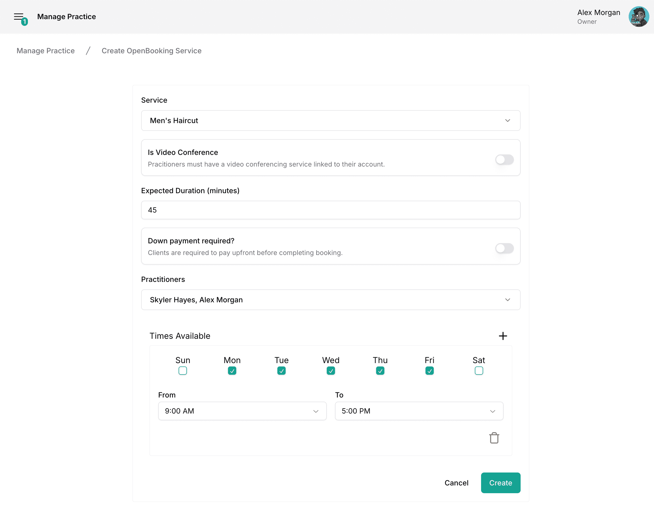 new OpenBooking service