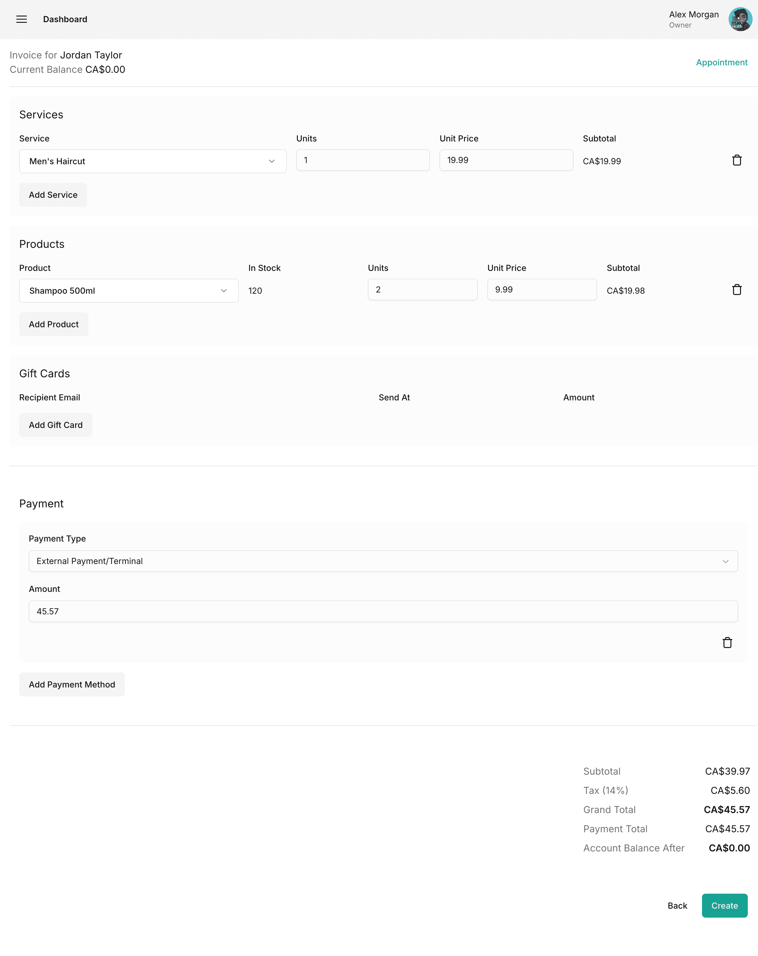 invoice screenshot