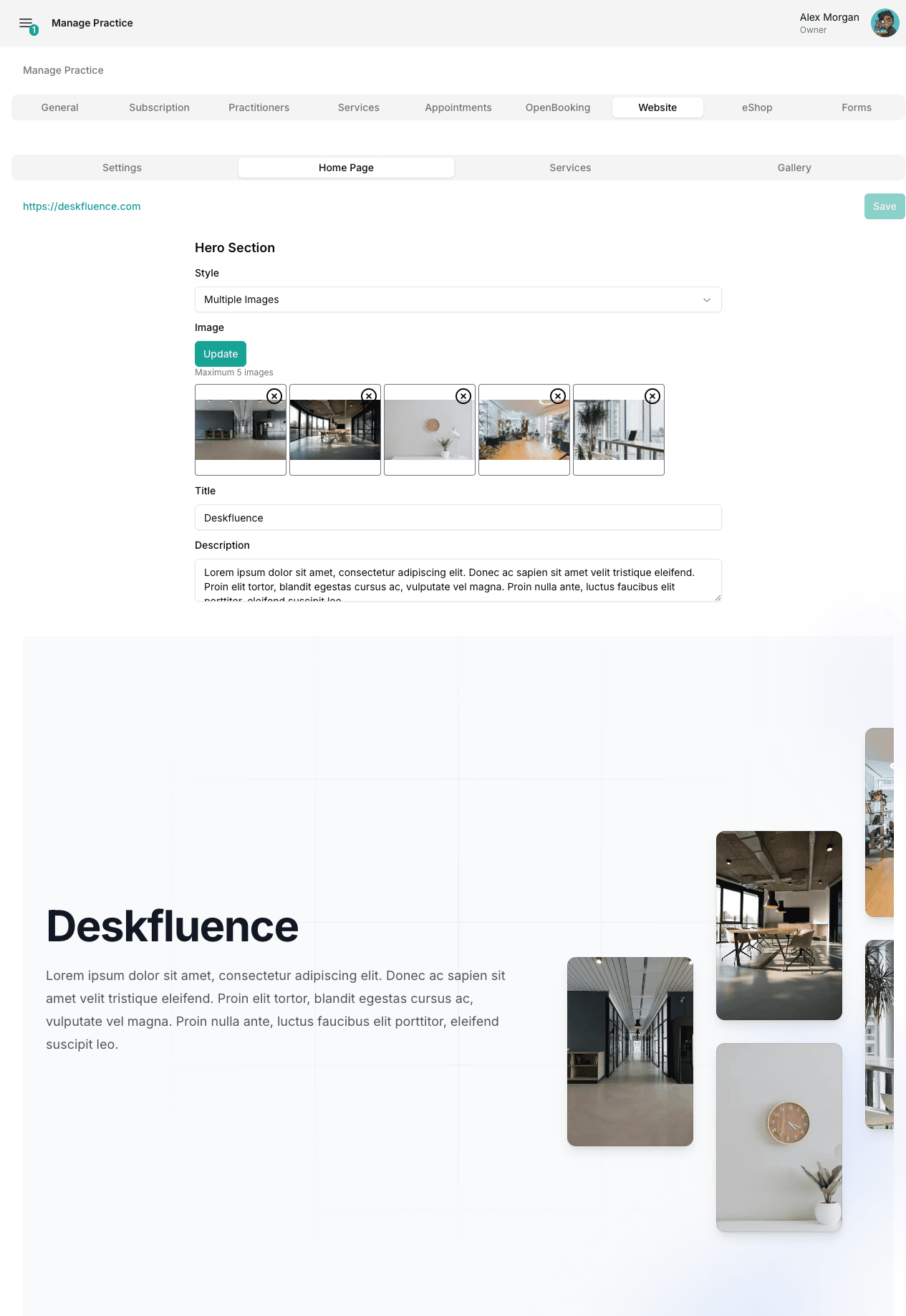 website customization preview
