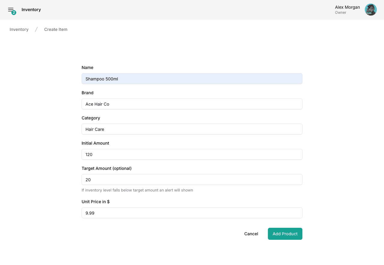 new product screenshot