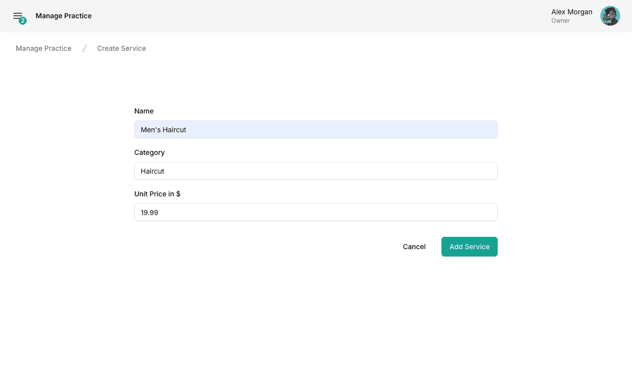 new service screenshot